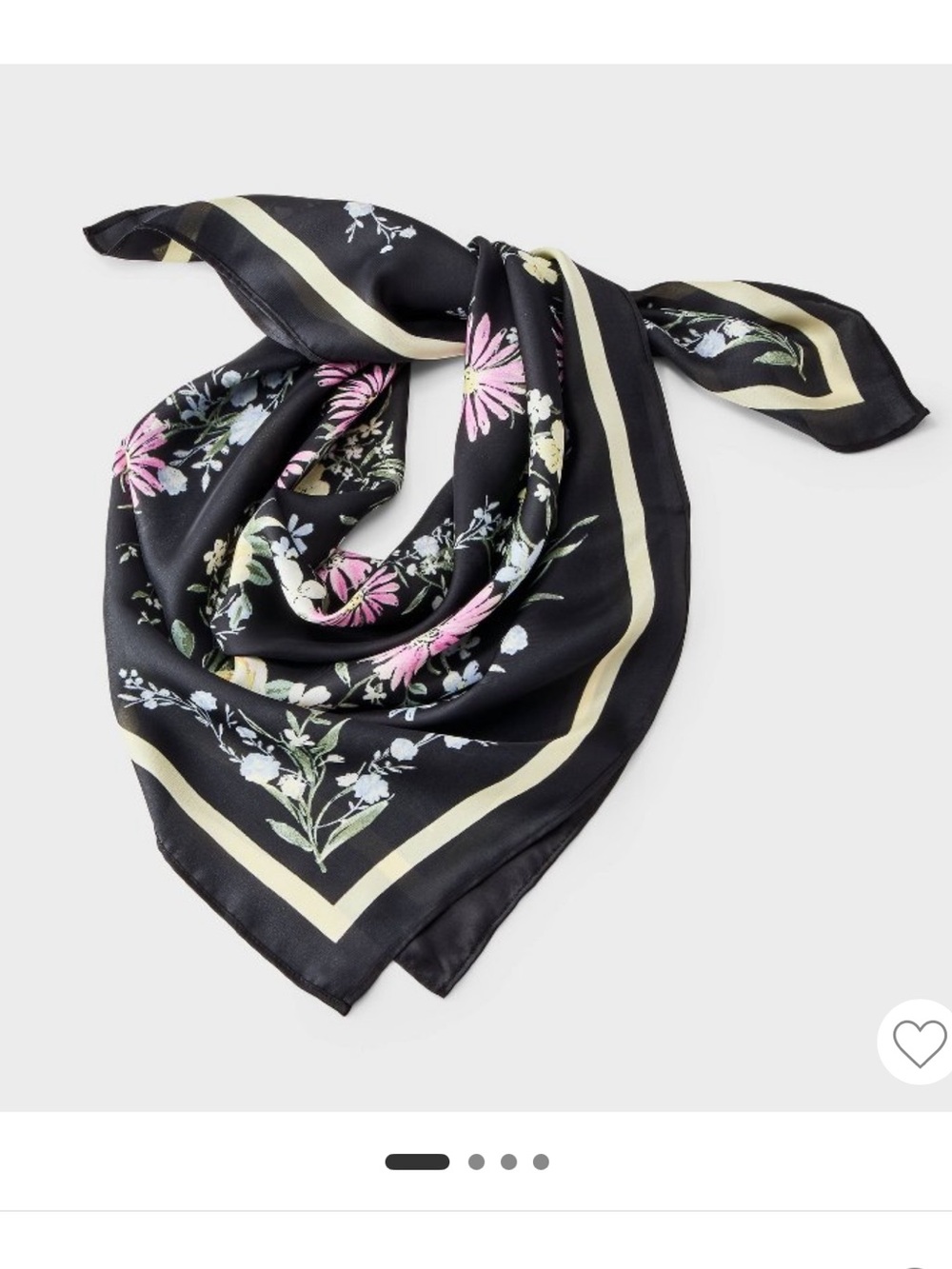 Black floral bandana scarf NWT